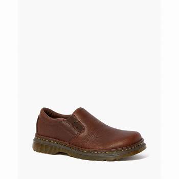 Dr Martens Férfi Boyle Grizzly Bőr Slip On Sötét Barna